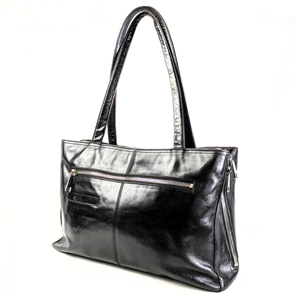 Hobo Black Genuine Leather Tote Bag - Picture 1 of 9
